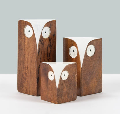 Ullu Figurine Set White (set of 3)